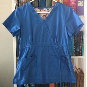Small blue scrub top